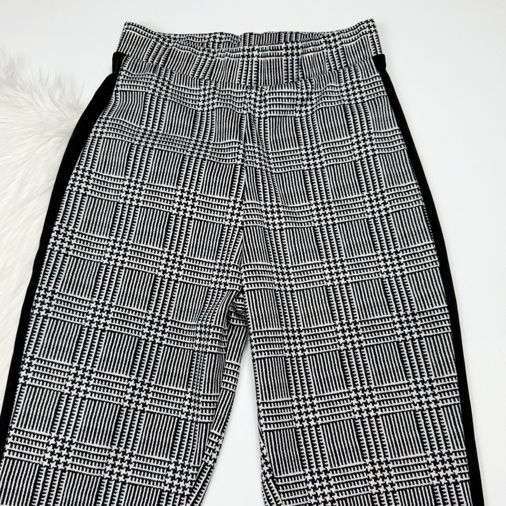 Belita Collection Women's Side Striped Plaid Skinny Pants Black & White Size S - Picture 3 of 10